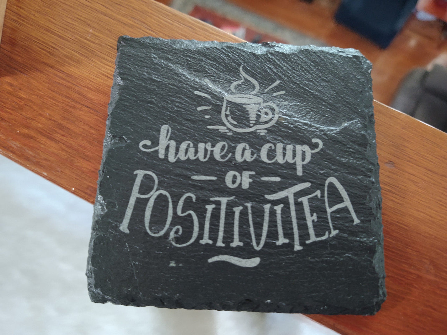 Tea Themed Slate Coaster Set