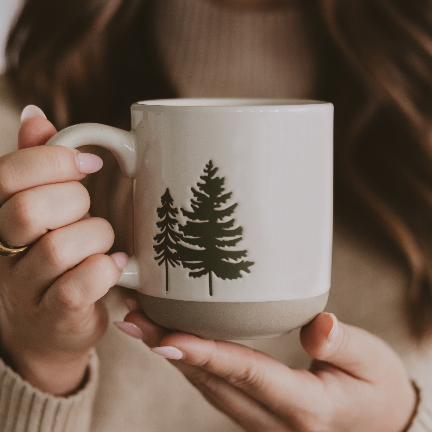 *NEW* Green Trees Stoneware Coffee Mug